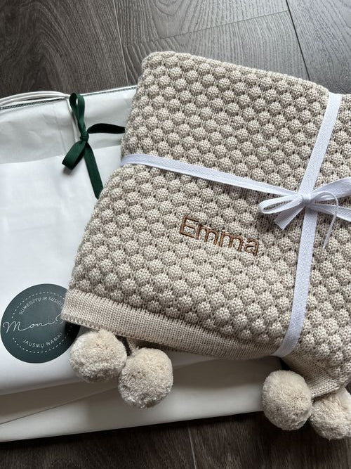 Merino vilnos pledukas "Koriukas smėlio"