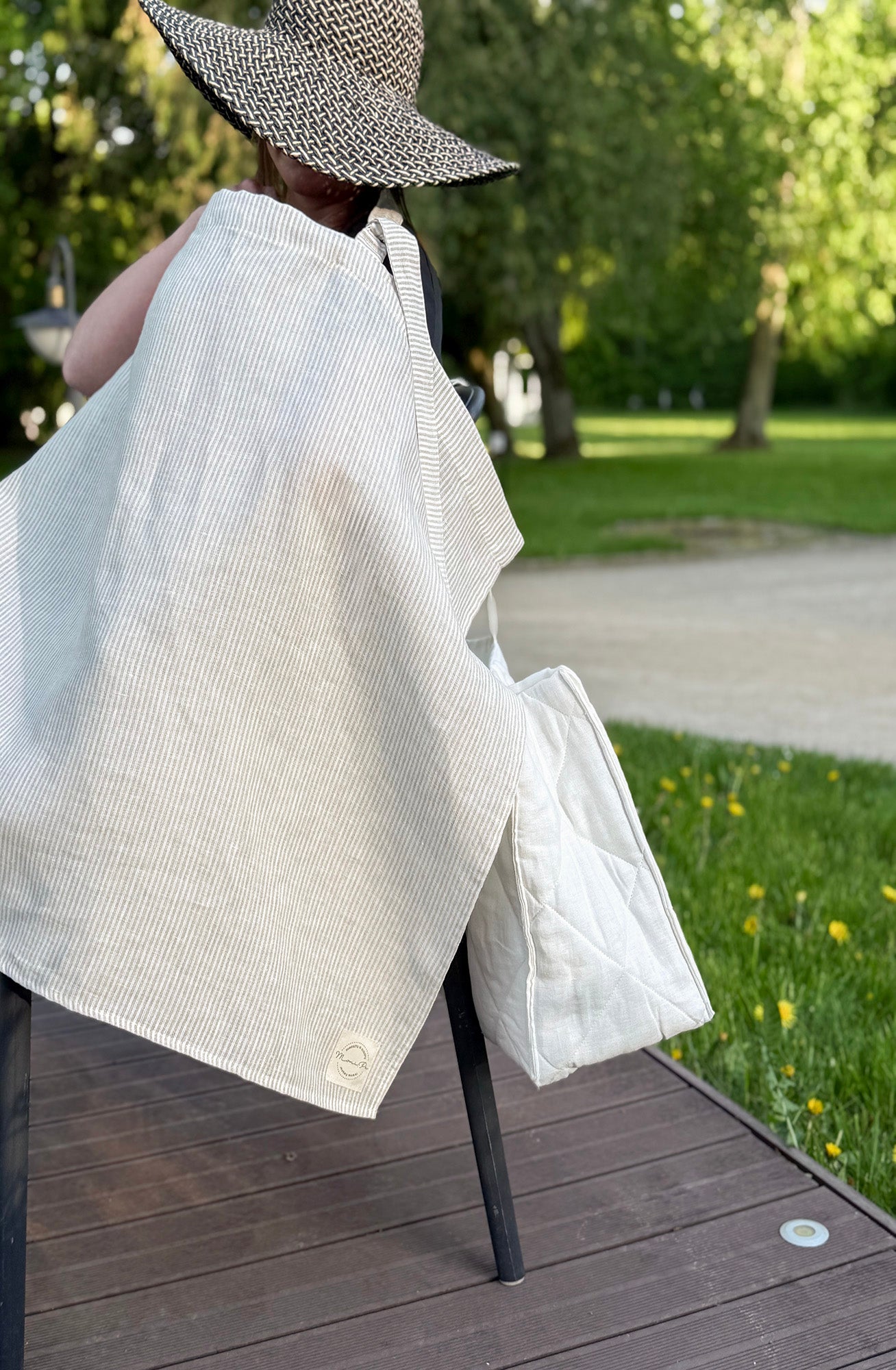 Žindymo skraistė su standžiu lankeliu iš 100% lino