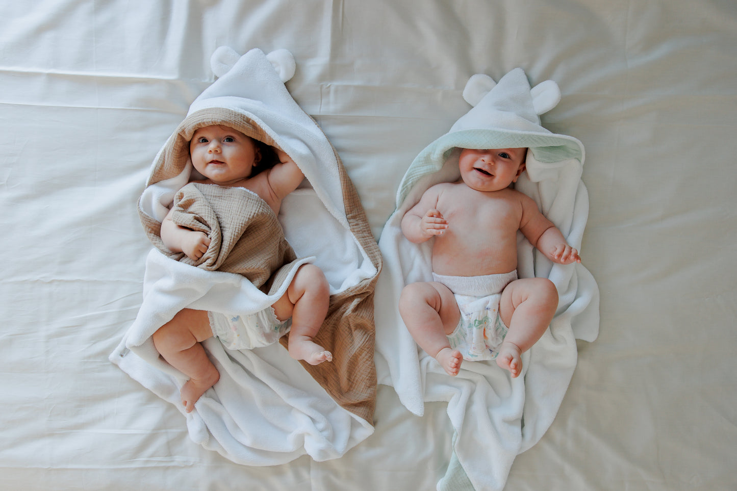 Muslin and bamboo towels