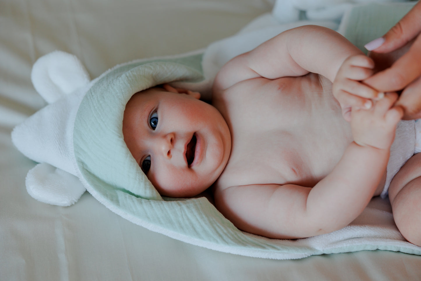 Muslin and bamboo towels