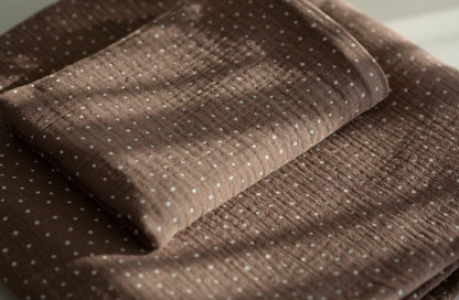 Muslin bedding set "Dark brown with white dots"