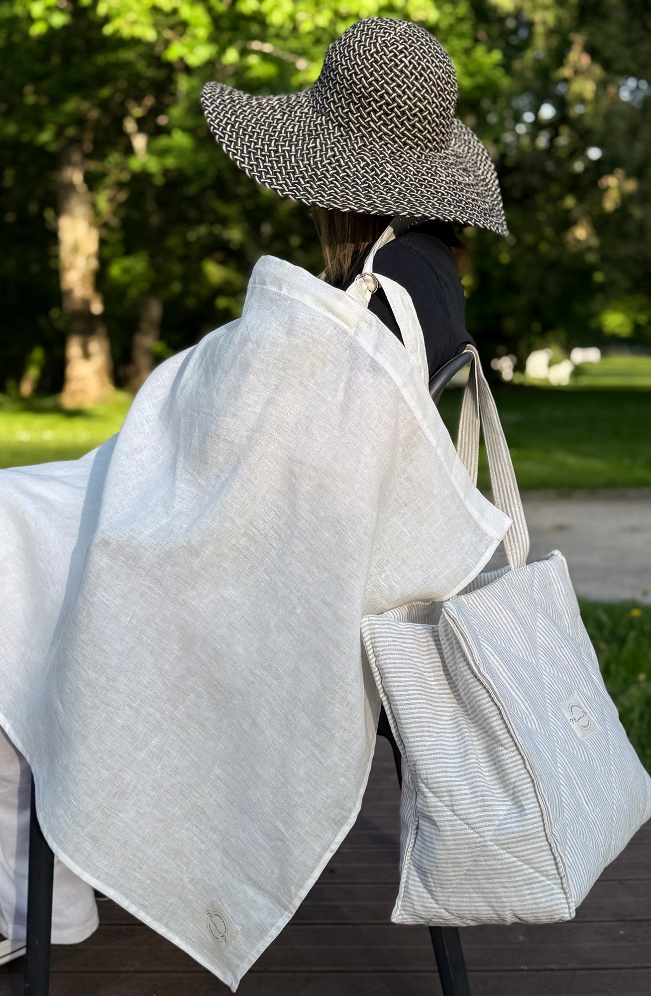 Rankinė - krepšys moterims iš 100% lino "ALBA"