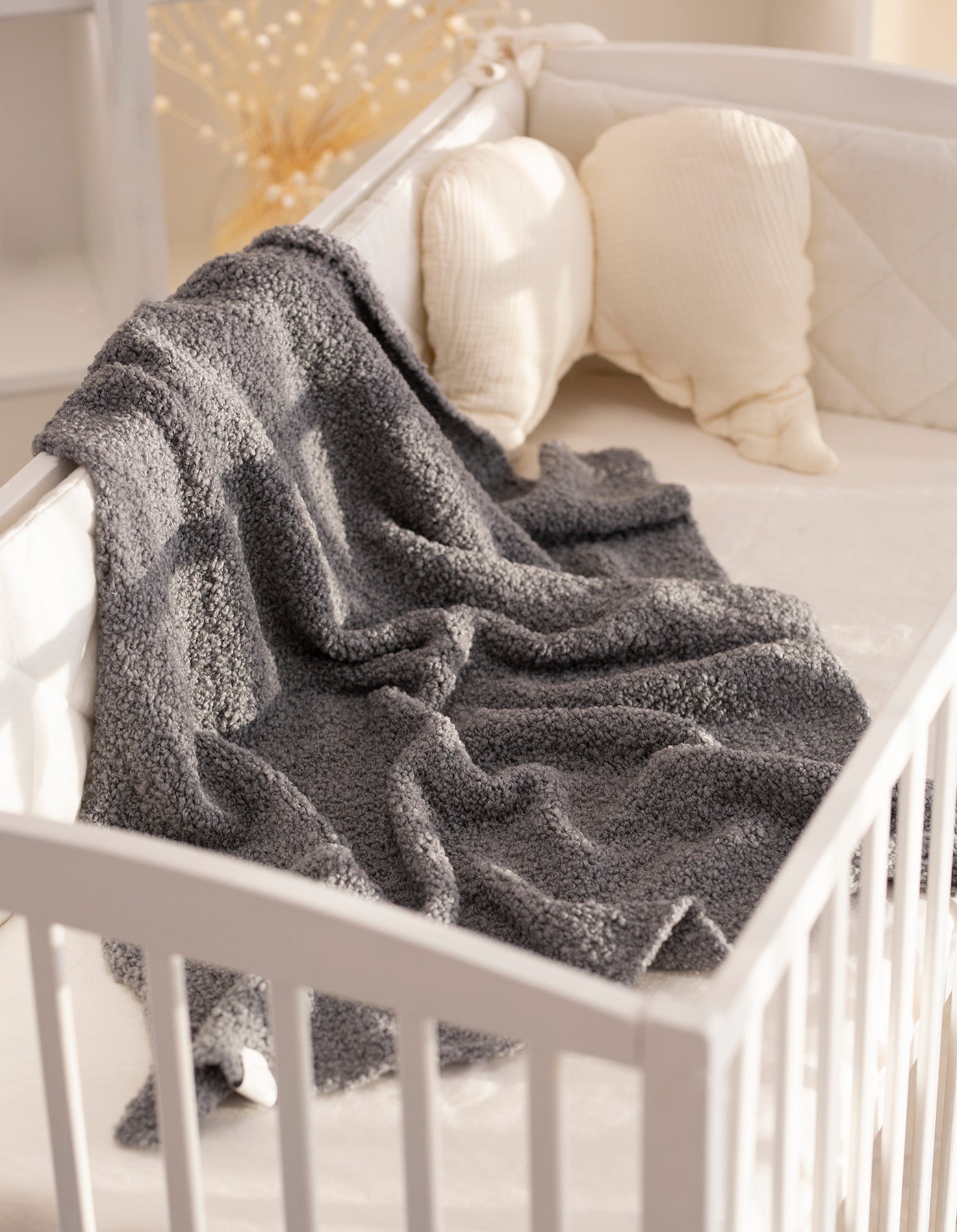 Merino vilnos pledukas "Pilkas apkabinimas"