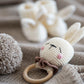 Nertas kramtukas - barškutis kūdikiams „Vanilės zuikutis”