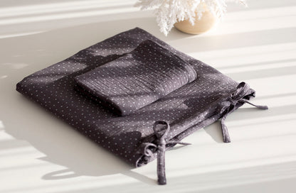 Muslin bedding set "Graphite with white dots"