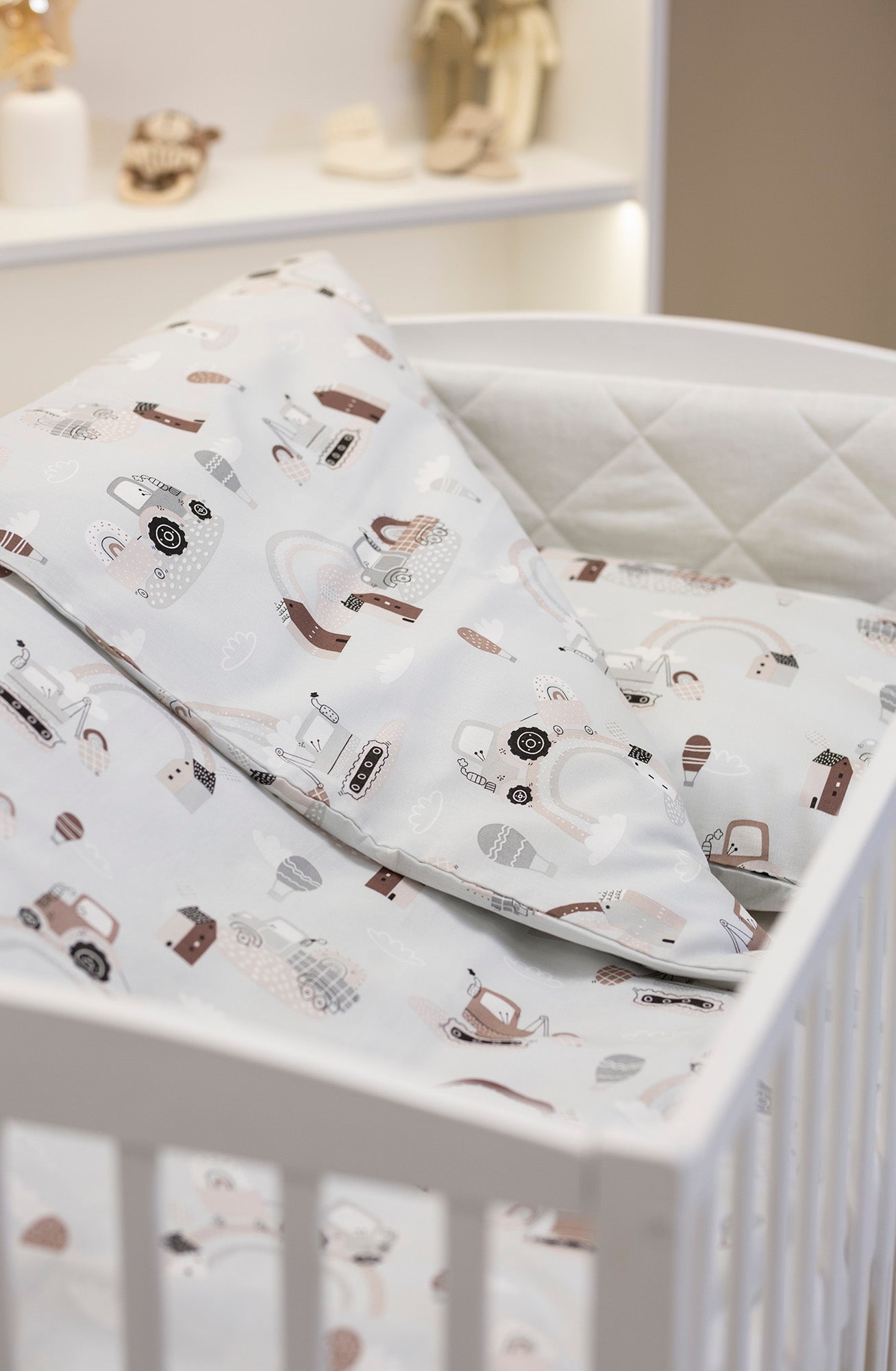 Medvilnės drobelės patalynė "Traktoriukas"