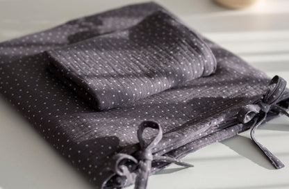 Muslin bedding set "Graphite with white dots"