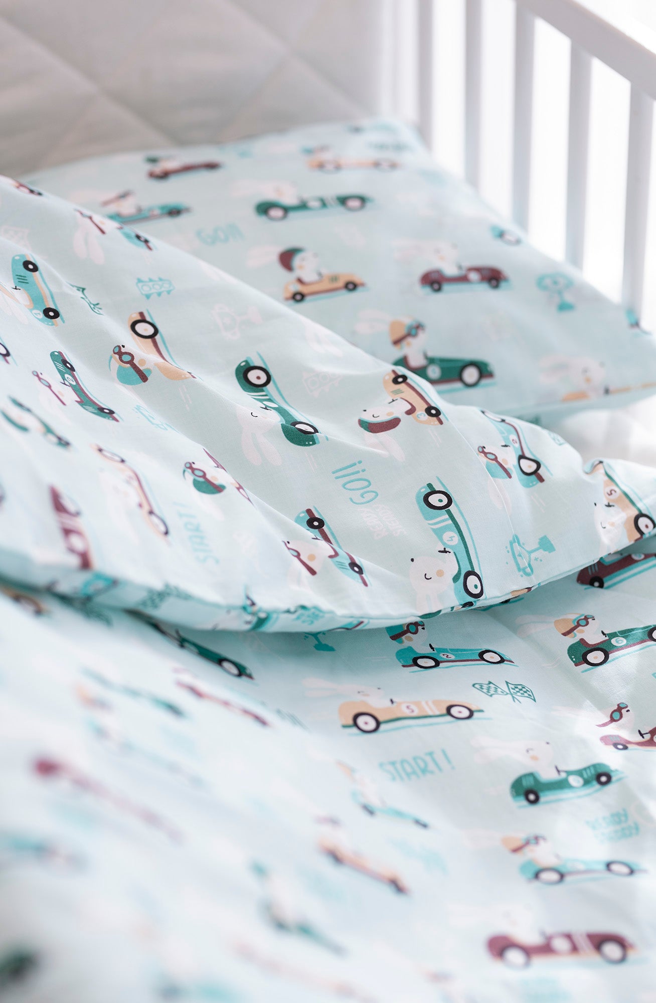 Medvilnės drobelės patalynė "Lenktynės"