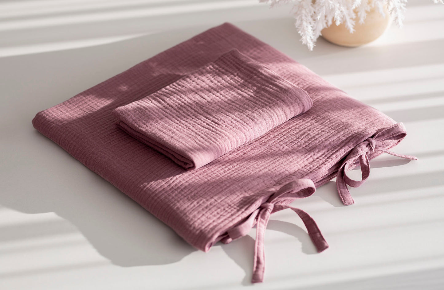 Muslin bedding set "Dark Ash Pink"