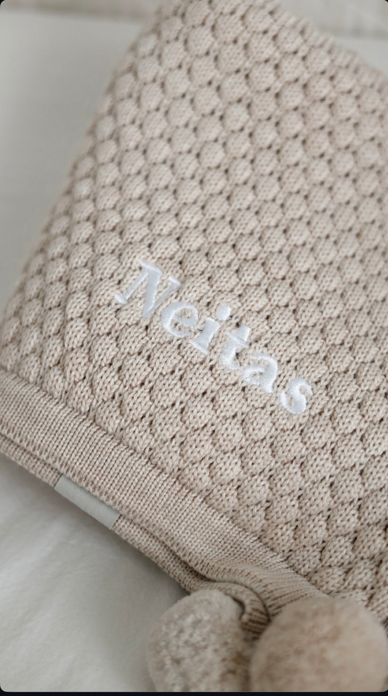 Merino vilnos pledukas "Koriukas smėlio"