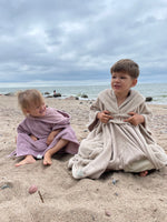 Vaikiškas pončas - rankšluostis su gobtuvu iš bambuko ir medvilnės