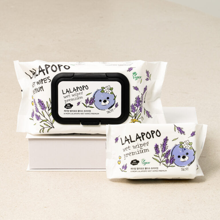 K-MOM Lalapopo Organiškos drėgnos servetėlės, PREMIUM, (70 vnt.)