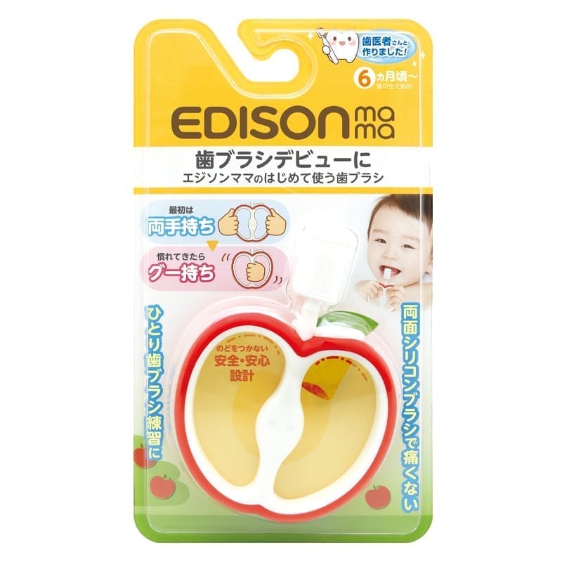 EDISONmama Pirmasis dantų šepetėlis „Obuolys”, nuo 6 mėn.
