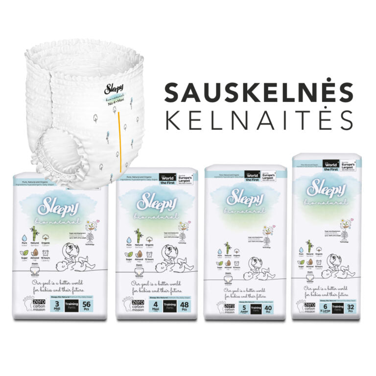 Sleepy “Bio Natural” sauskelnės-kelnaitės