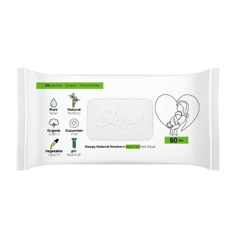 Sleepy “Newborn” drėgnos servetėlės, 3 x 60 vnt.