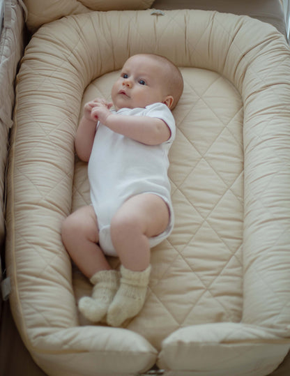 Baby nest with a solid base "Caramel Ice Cream"