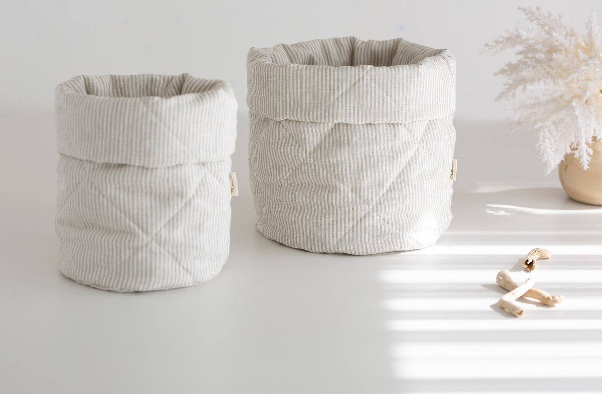 Daiktų laikymo krepšelis iš 100% lino "ALBA"