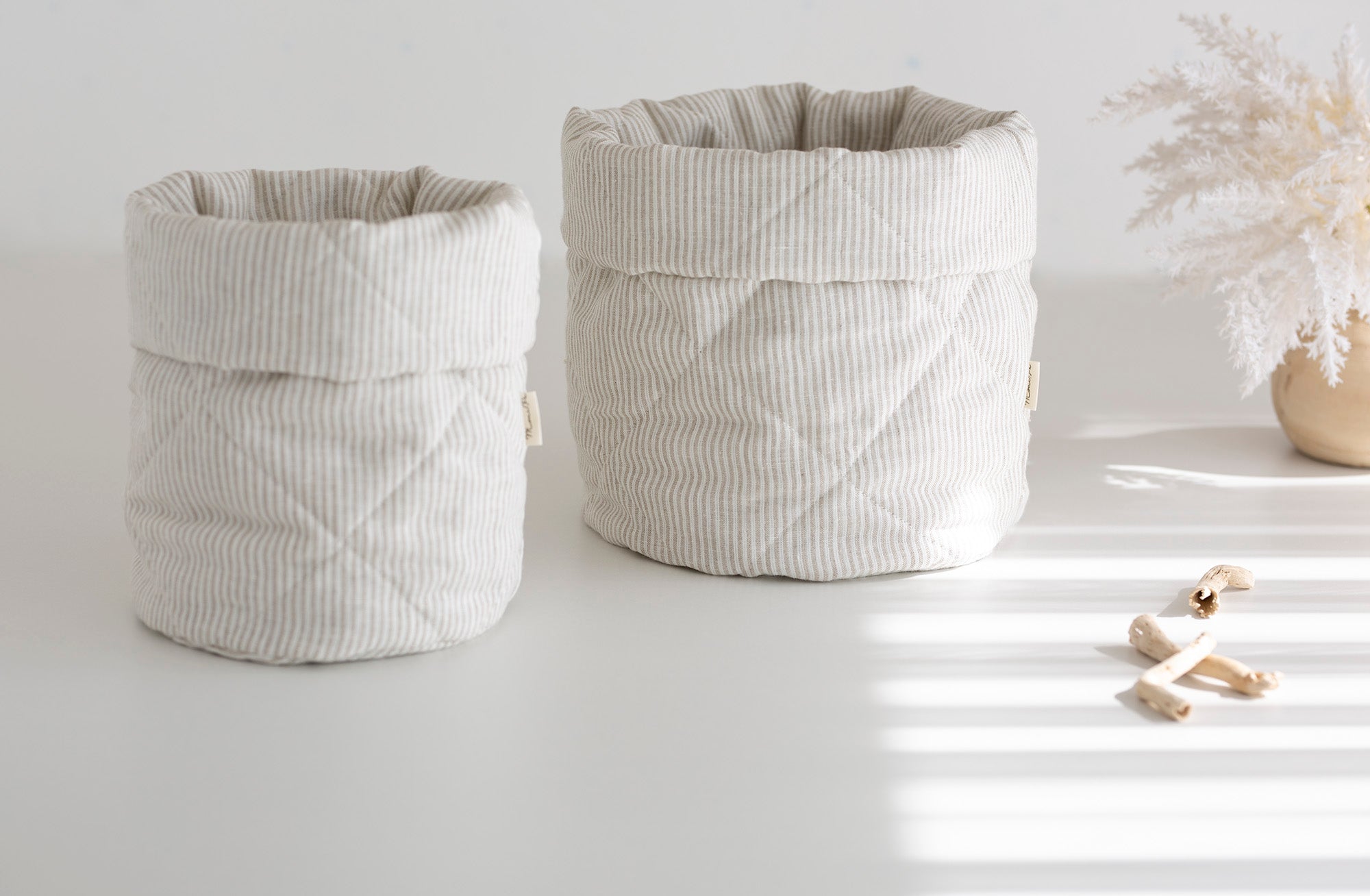 Daiktų laikymo krepšelis iš 100% lino "ALBA"