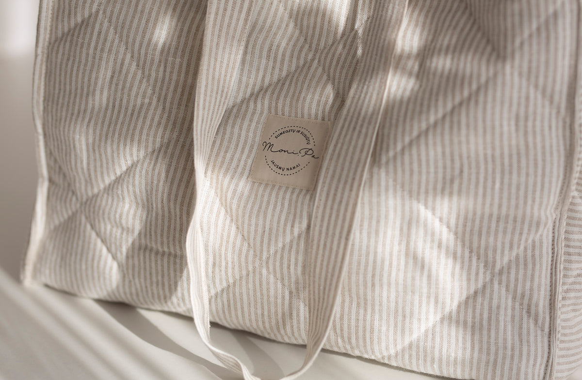 Premium 100% lino rankinė - krepšys moterims "ALBA"