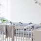 Kūdikio lovytės kraštų apsaugėlės "Meslvos su grafito spalvos raišteliais"